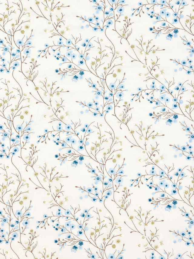 Scalamandre P4 00049863 PORCELAIN LILETTE SHEER Fabric - Eade's Wallpaper