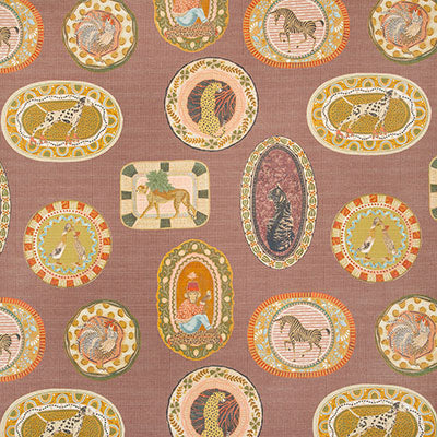 Pindler MENAGERIE BURGUNDY P6870 Fabric