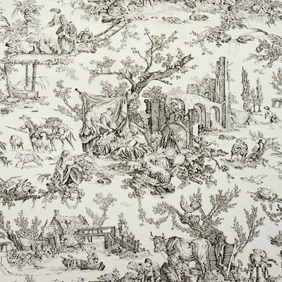 BRUNSCHWIG & FILS P8013130.21.0 LE HAMEAU CHARCOAL Wallpaper - Eade's Wallpaper
