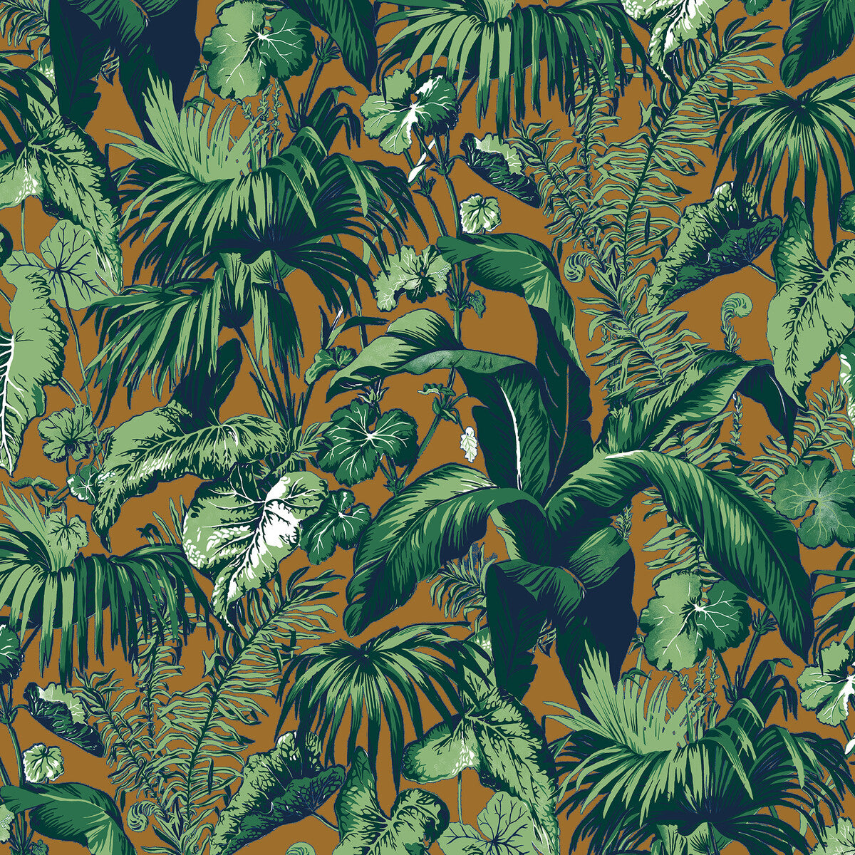 BRUNSCHWIG & FILS P8015102.6.0 FEUILLAGE TOBACCO Wallpaper - Eade's Wallpaper