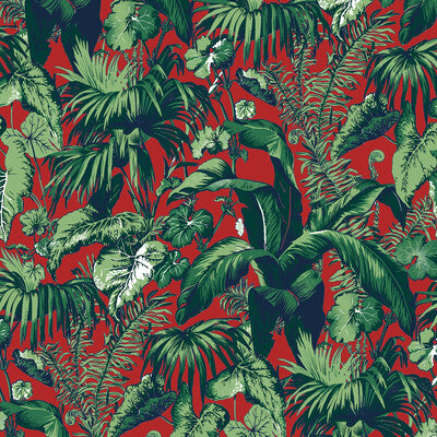 BRUNSCHWIG & FILS P8015102.9.0 FEUILLAGE RED Wallpaper - Eade's Wallpaper