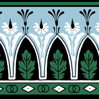 BRUNSCHWIG & FILS P8015106.535.0 LOLA MONTEZ BDR EMER/BLUE Wallpaper - Eade's Wallpaper