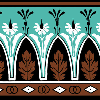 BRUNSCHWIG & FILS P8015106.635.0 LOLA MONTEZ BDR BROWNAQUA Wallpaper - Eade's Wallpaper