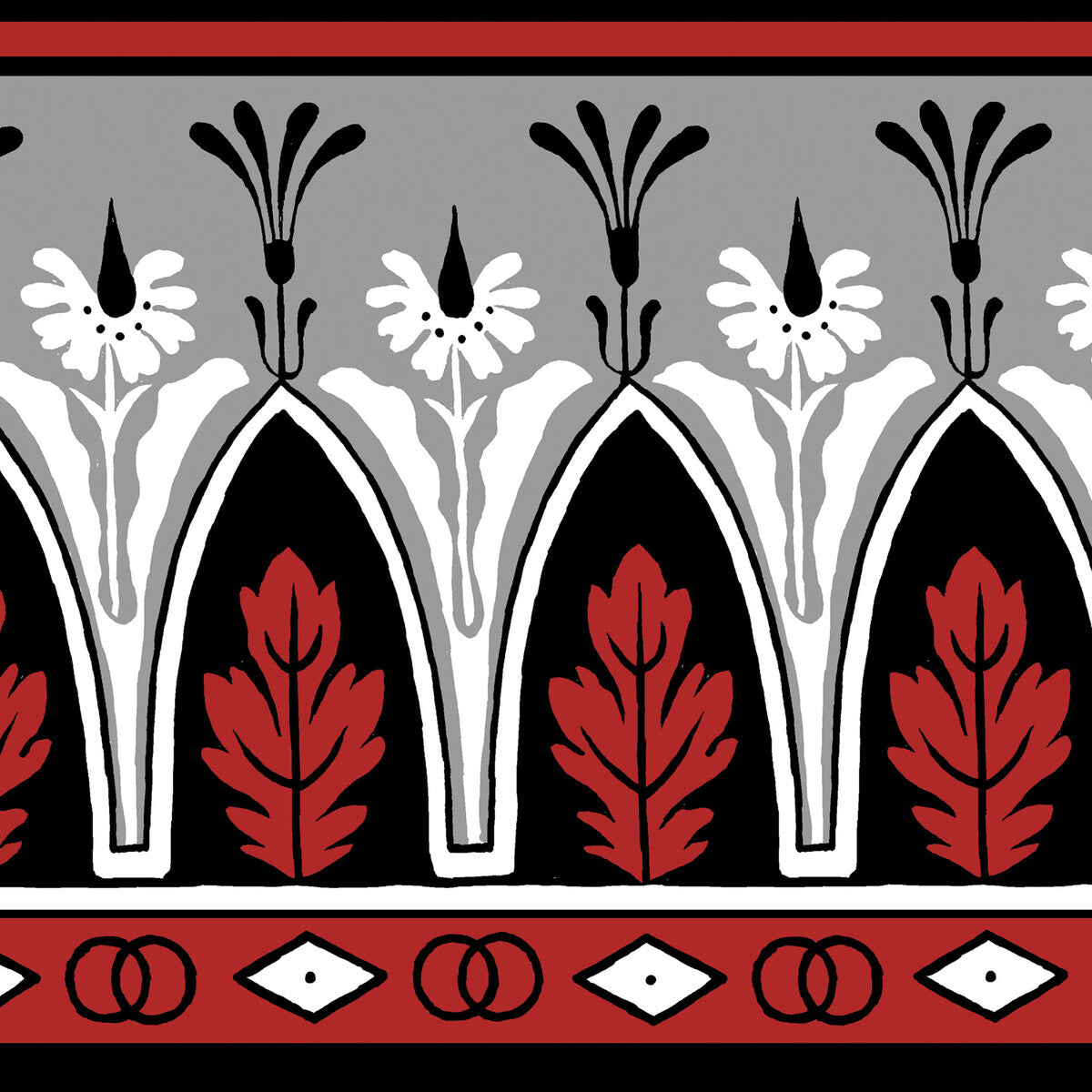 BRUNSCHWIG & FILS P8015106.9.0 LOLA MONTEZ BDR RED Wallpaper - Eade's Wallpaper