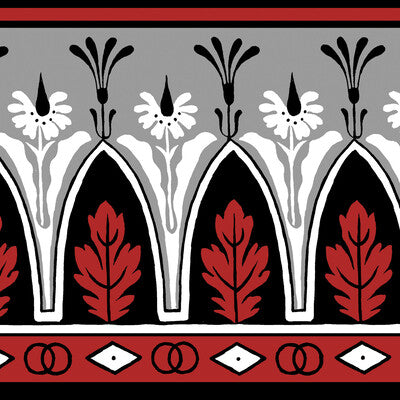 BRUNSCHWIG & FILS P8015106.9.0 LOLA MONTEZ BDR RED Wallpaper - Eade's Wallpaper