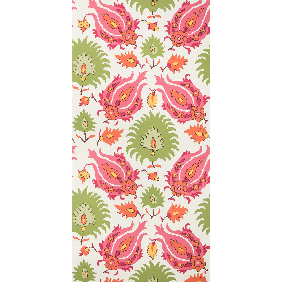 BRUNSCHWIG & FILS P8020102.7312.0 KASHMIRI PINK/GREEN Wallpaper - Eade's Wallpaper