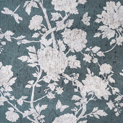 BRUNSCHWIG & FILS P8020109.35.0 LES PIVOINES TEAL Wallpaper - Eade's Wallpaper