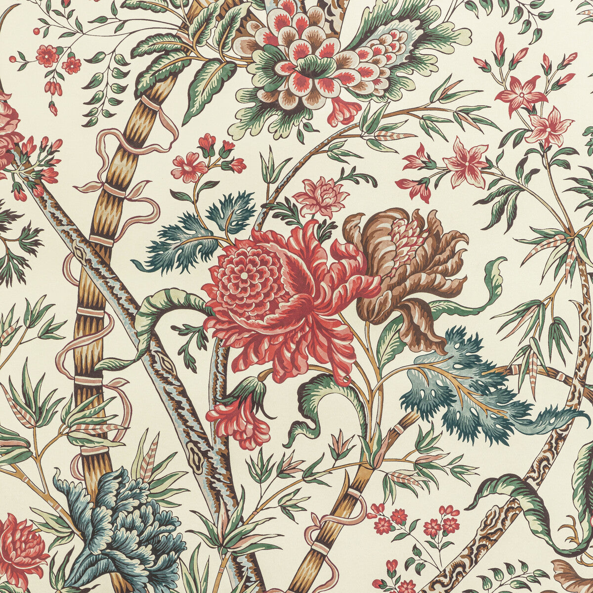 BRUNSCHWIG & FILS P8022100.1913.0 LUBERON RED/TEAL Wallpaper - Eade's Wallpaper