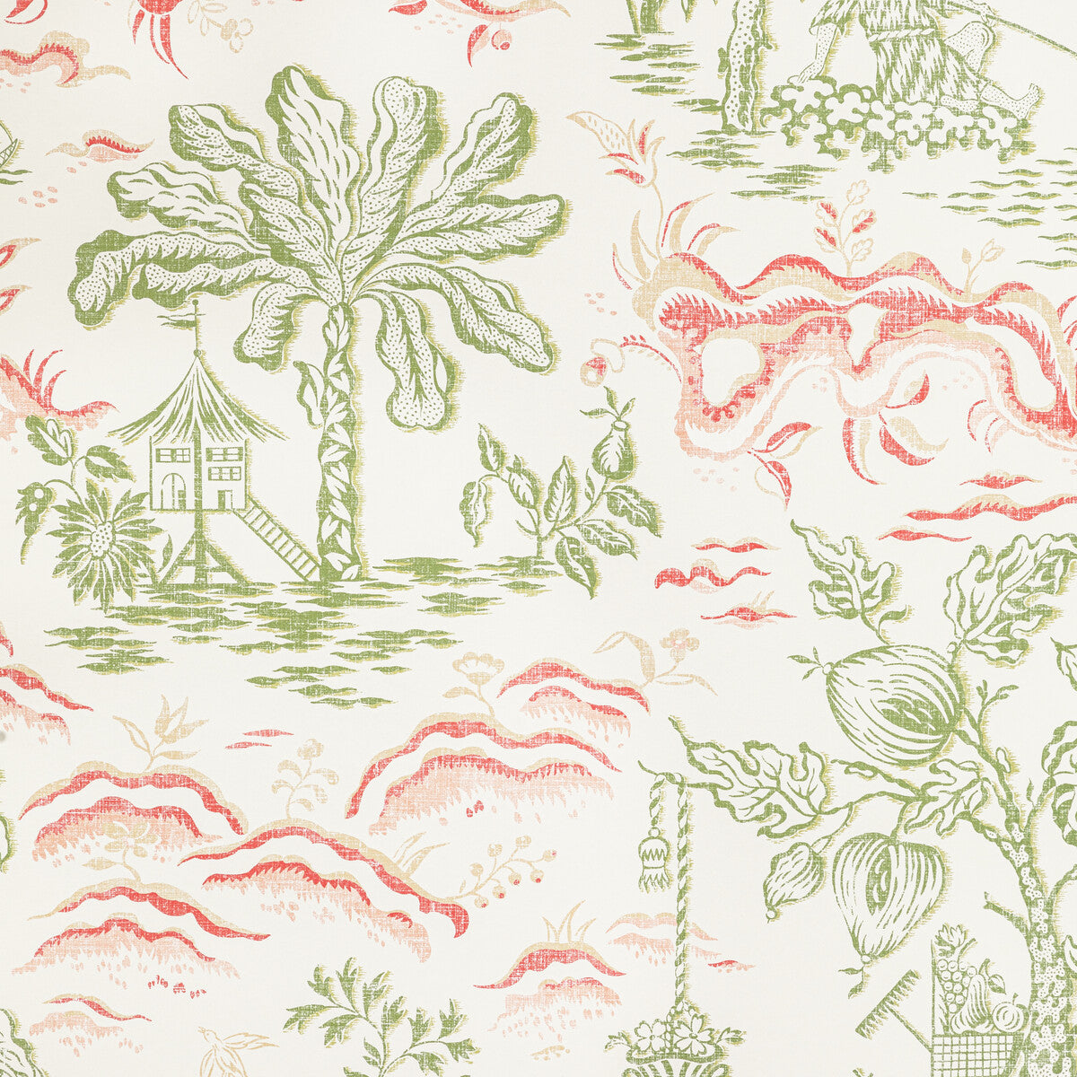 BRUNSCHWIG & FILS P8022101.317.0 VALENSOLE LEAF/ROSE Wallpaper - Eade's Wallpaper