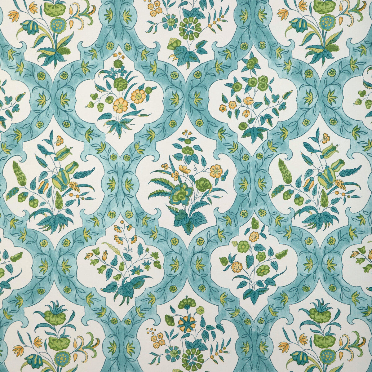 BRUNSCHWIG & FILS P8023102.313.0 VENTOUX AQUA/LEAF Wallpaper - Eade's Wallpaper
