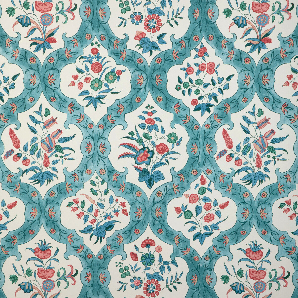 BRUNSCHWIG & FILS P8023102.353.0 VENTOUX TEAL/ROSE Wallpaper - Eade's Wallpaper