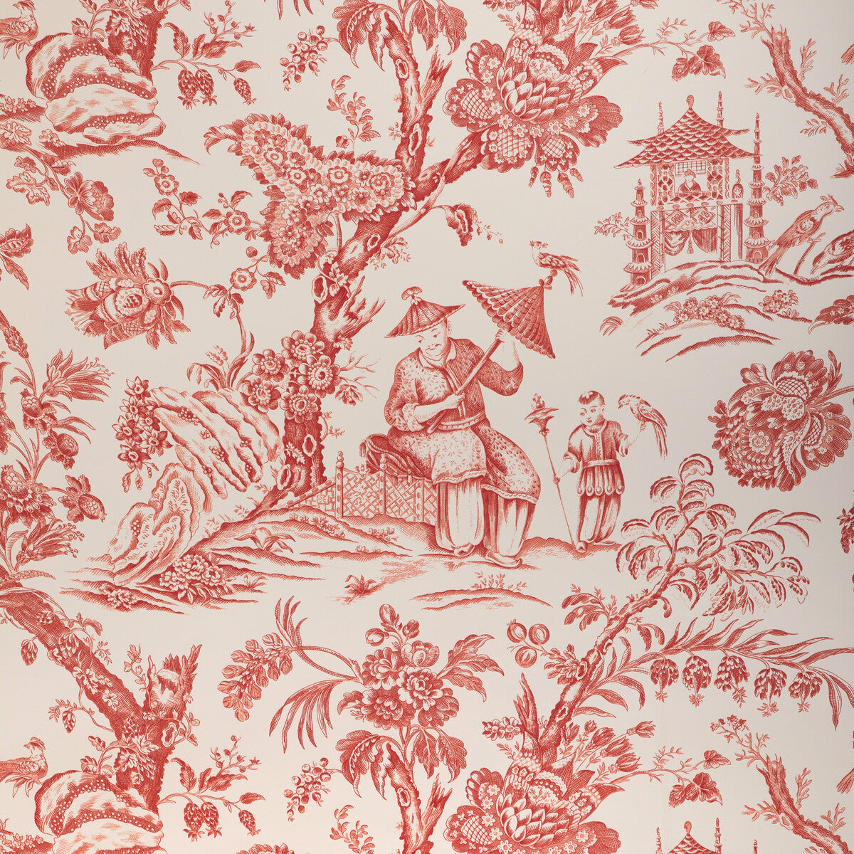 BRUNSCHWIG & FILS P8023106.19.0 MARCEL RED Wallpaper - Eade's Wallpaper