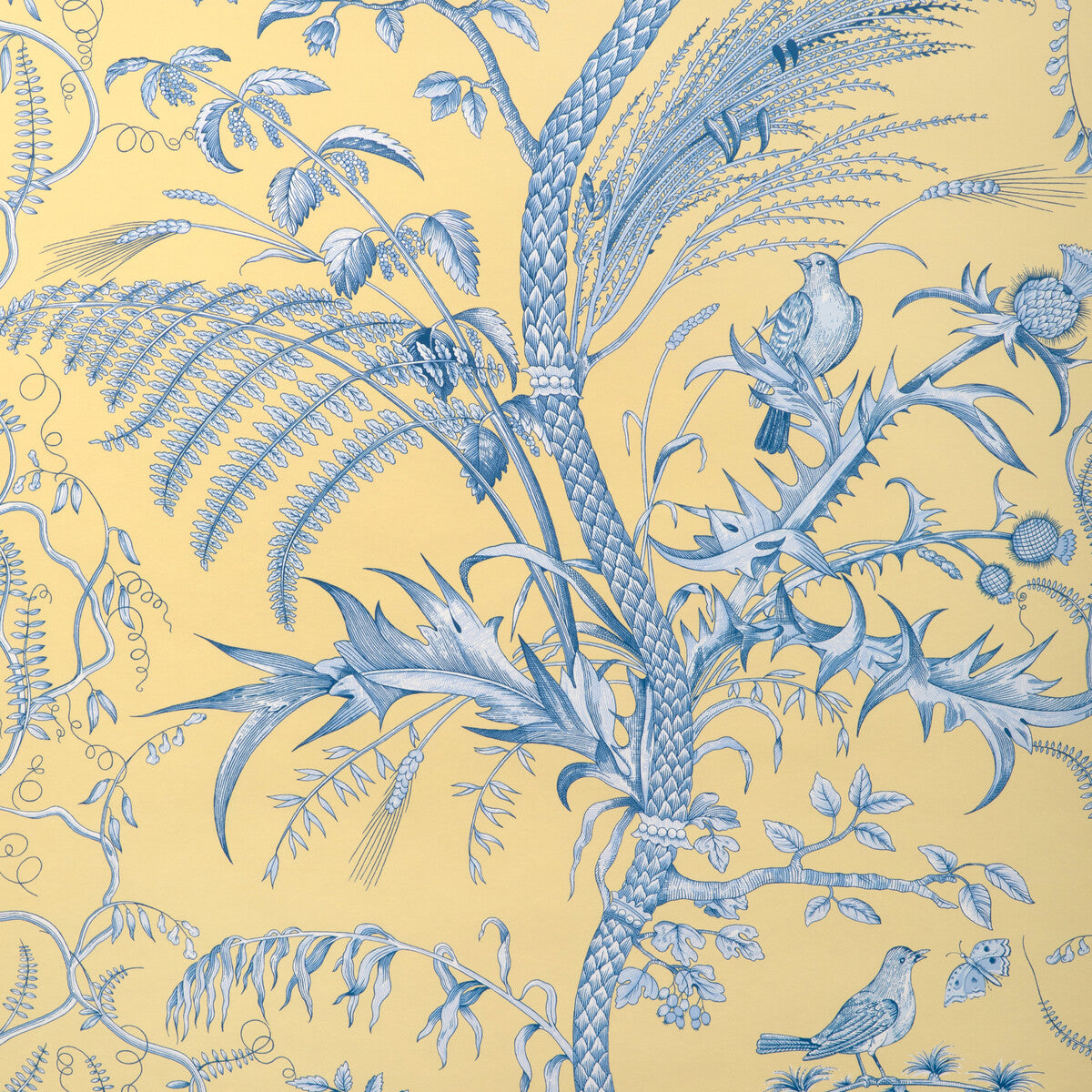 BRUNSCHWIG & FILS P8024101.415.0 BIRD AND THISTLE II SUN Wallpaper - Eade's Wallpaper