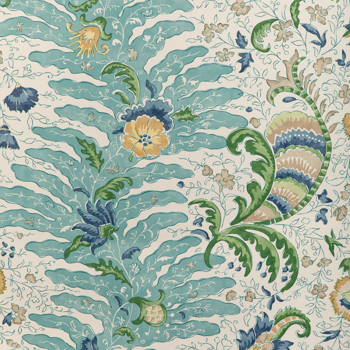 BRUNSCHWIG & FILS P8024104.355.0 RIVIERE AQUA Wallpaper - Eade's Wallpaper