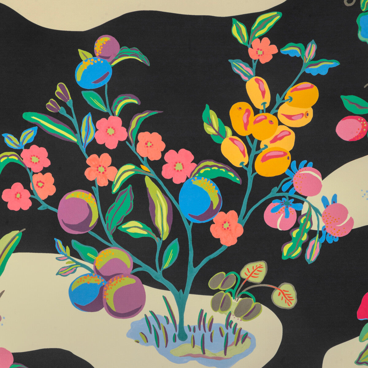 BRUNSCHWIG & FILS P8024108.819.0 POMELO NOIR Wallpaper - Eade's Wallpaper