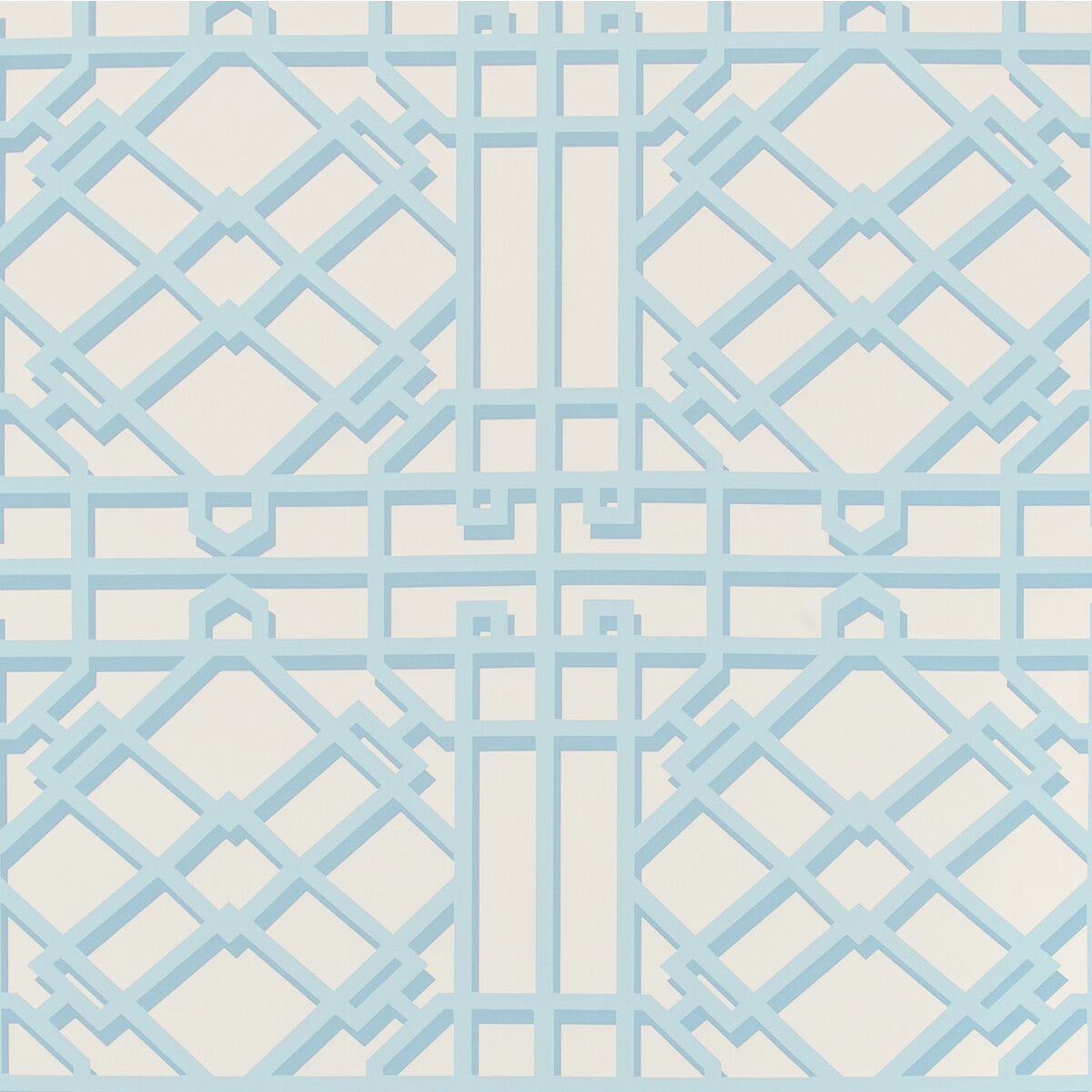 BRUNSCHWIG & FILS P8024109.113.0 PAVILION TRELLIS AQUA Wallpaper - Eade's Wallpaper