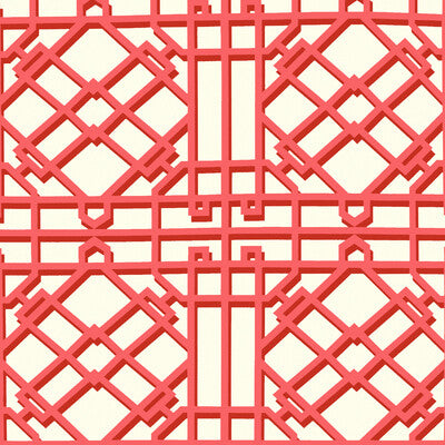 BRUNSCHWIG & FILS P8024109.19.0 PAVILION TRELLIS RED Wallpaper - Eade's Wallpaper