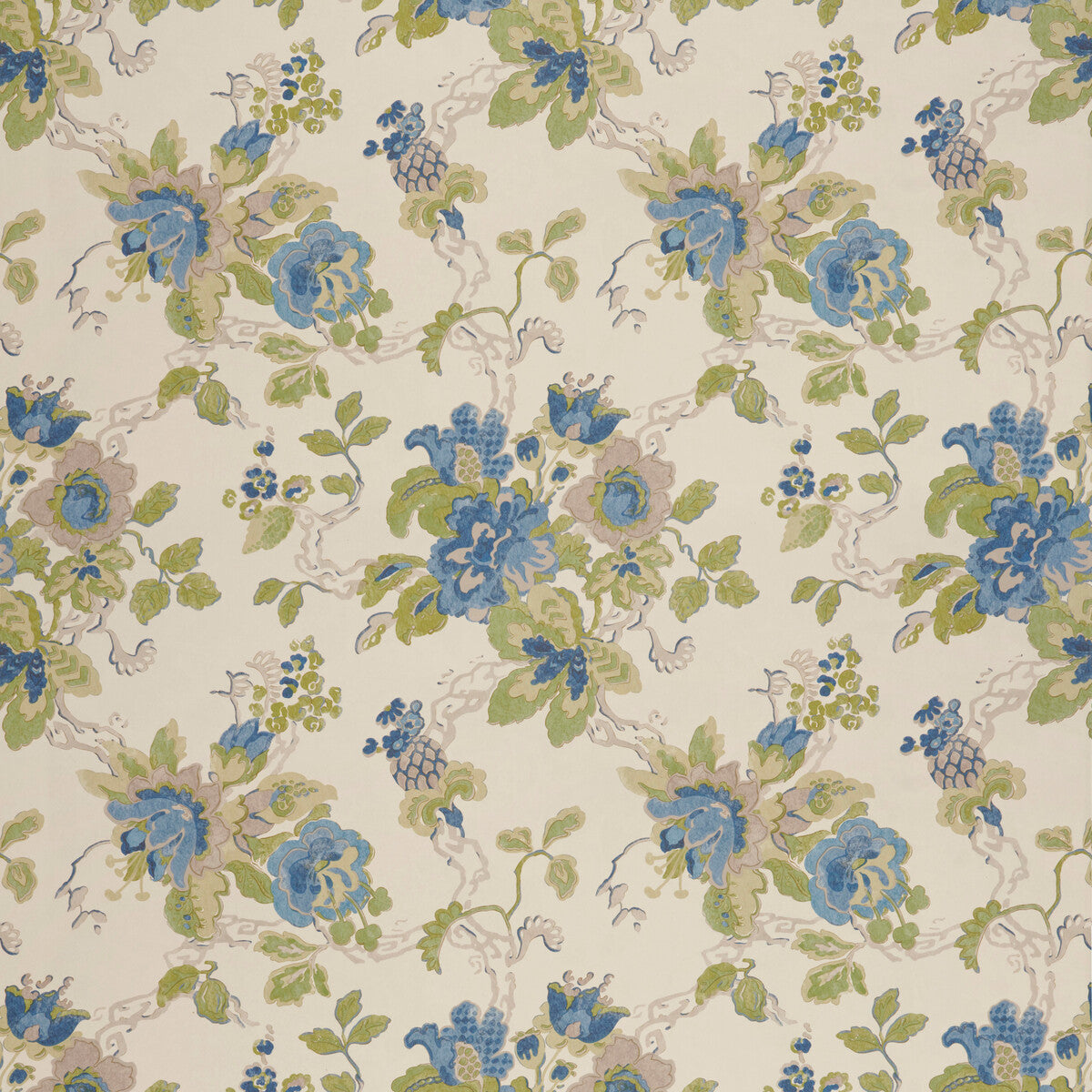 LEE JOFA PBFC-3505.153.0 PARNHAM CORNFLOWER/LIME Wallpaper - Eade's Wallpaper