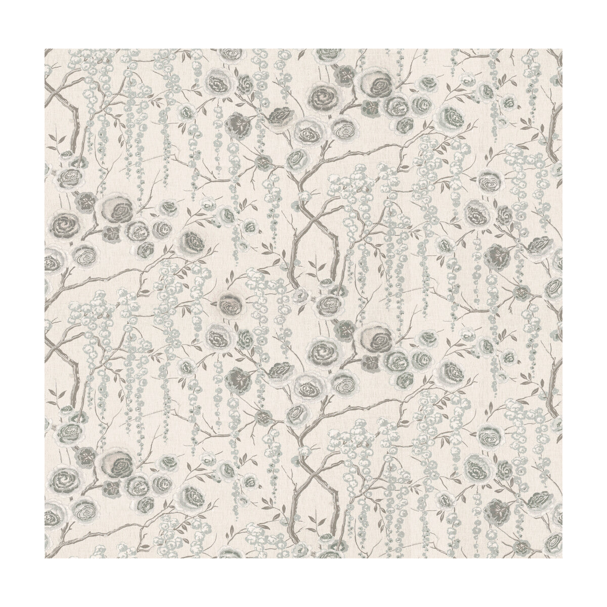 KRAVET BASICS PEONYTREE.11.0 PEONYTREE SILVER Fabric - Eade's Wallpaper