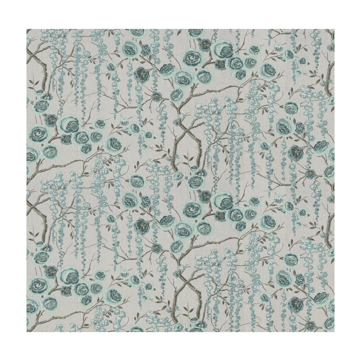 KRAVET BASICS PEONYTREE.511.0 PEONYTREE AQUAMARINE Fabric - Eade's Wallpaper