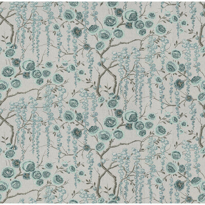 KRAVET BASICS PEONYTREE.511.0 PEONYTREE AQUAMARINE Fabric - Eade's Wallpaper