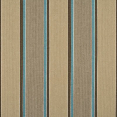 BAKER LIFESTYLE PF50275.3.0 CASSON STRIPE AQUA/BEIGE Fabric - Eade's Wallpaper