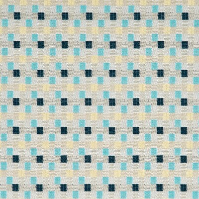 BAKER LIFESTYLE PF50347.4.0 SKANE AQUA/INDIGO/LINEN Fabric - Eade's Wallpaper