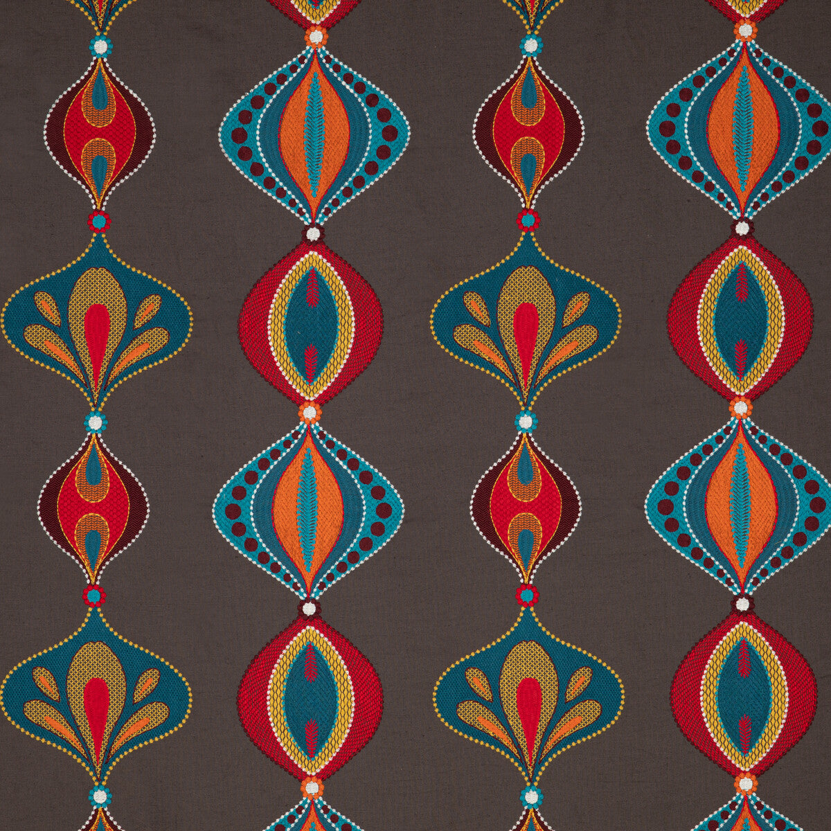 BAKER LIFESTYLE PF50471.1.0 VIVA TEAL/SPICE Fabric - Eade's Wallpaper