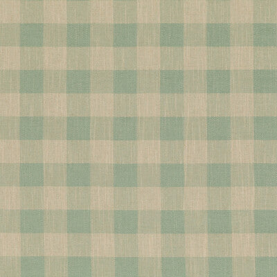 BAKER LIFESTYLE PF50490.715.0 BLOCK CHECK SOFT AQUA Fabric - Eade's Wallpaper