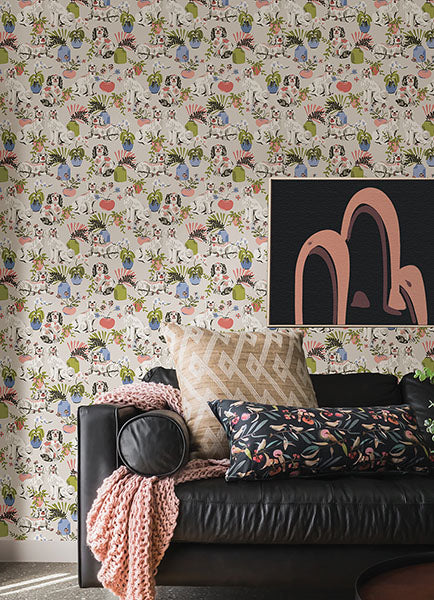 PrintFresh PFS4812 Stone Good Dog Peel and Stick Wallpaper