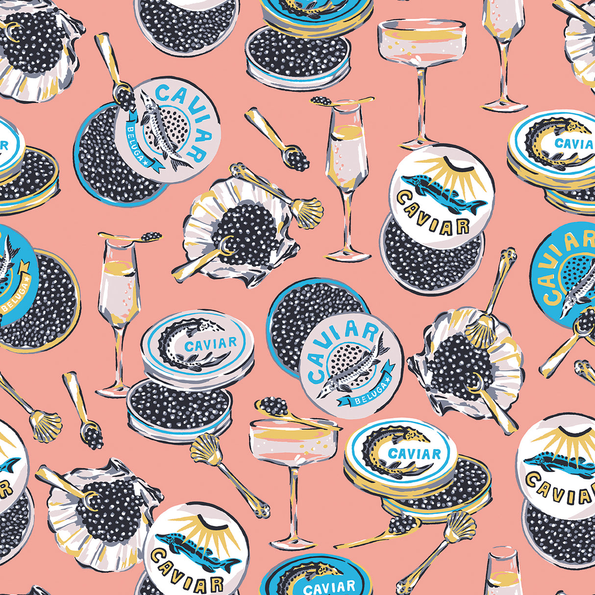 PrintFresh PFS6558 Champagne and Caviar Salmon Peel and Stic