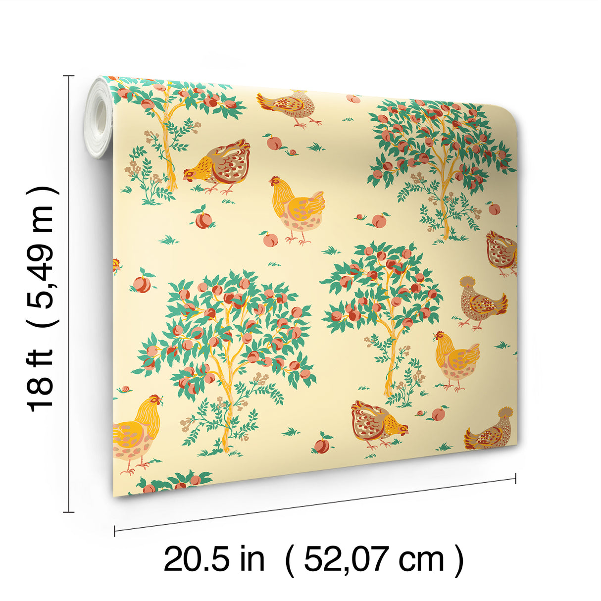 PrintFresh PFS6560 Hen House Butter Yellow Peel and Stick Wa