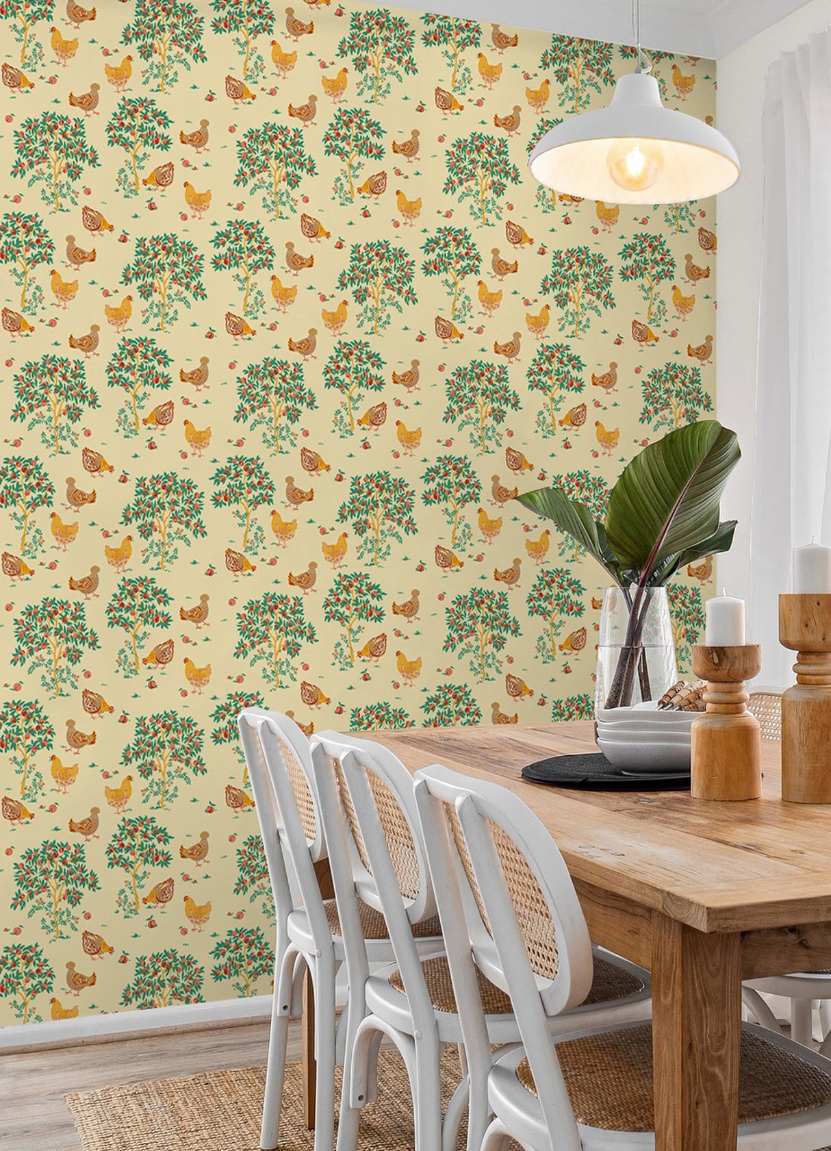 PrintFresh PFS6560 Hen House Butter Yellow Peel and Stick Wa