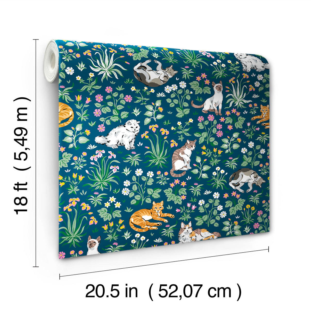 PrintFresh PFS6566 Must Love Cats Indigo Peel and Stick Wall