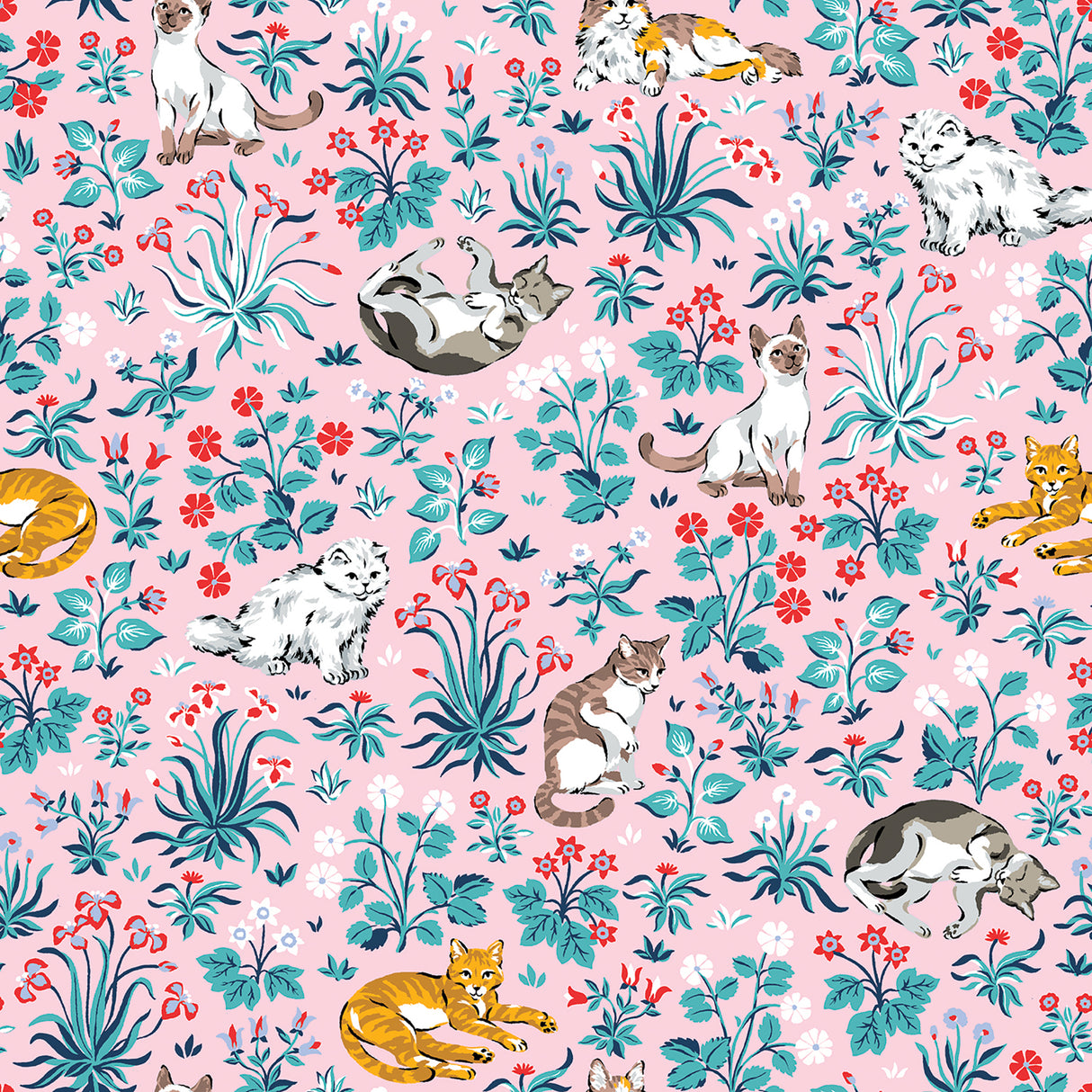 PrintFresh PFS6569 Must Love Cats Pink Peel and Stick Wallpa