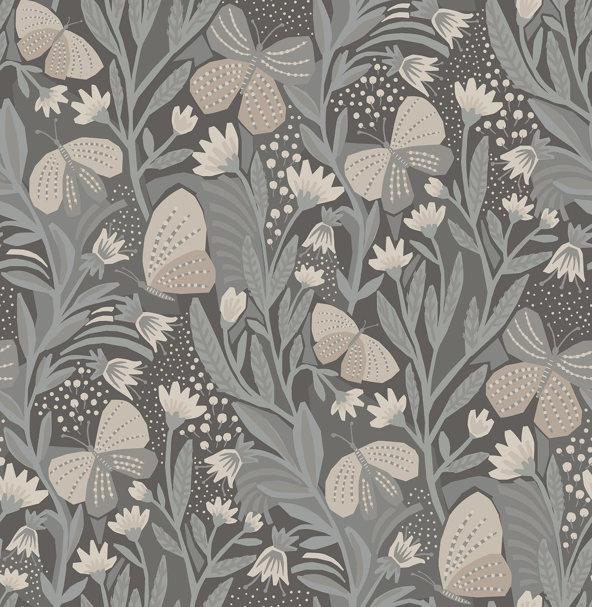 Pip & Lo PLS4203 Blue Grey Papillon Flutter Peel & Stick Wallpaper