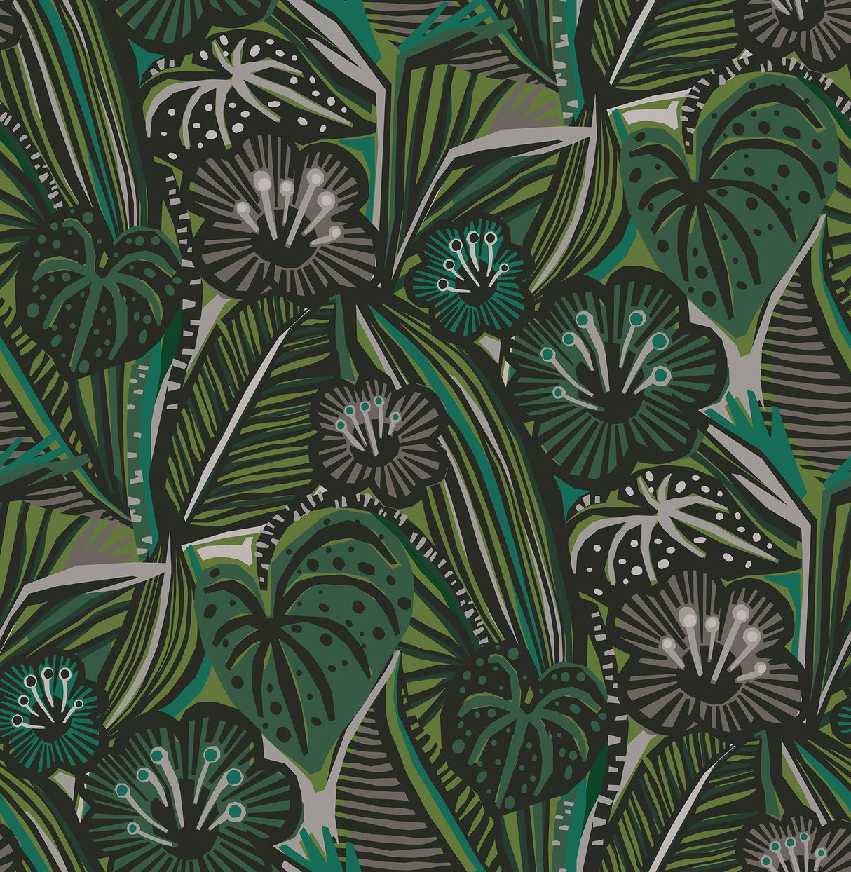 Pip & Lo PLS4205 Greens Lotusland Peel & Stick Wallpaper