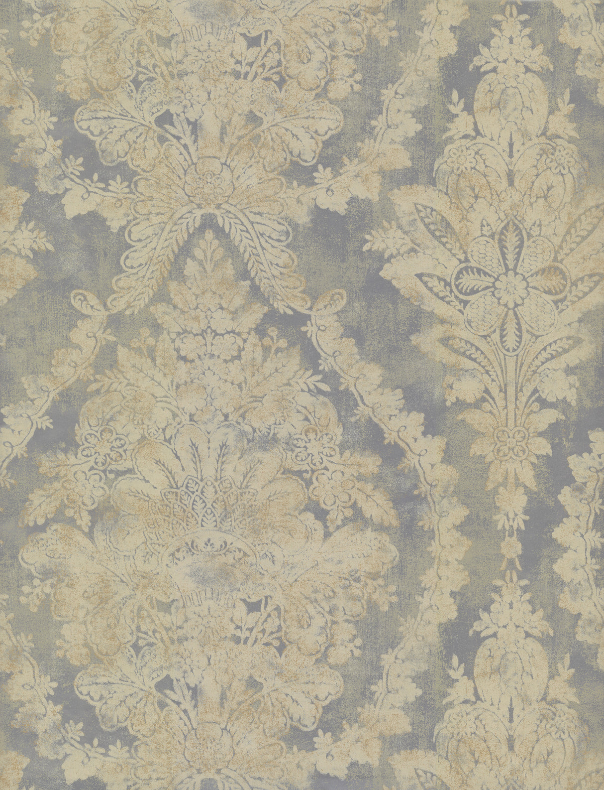 York PM9309 Charleston Damask Silver Wallpaper