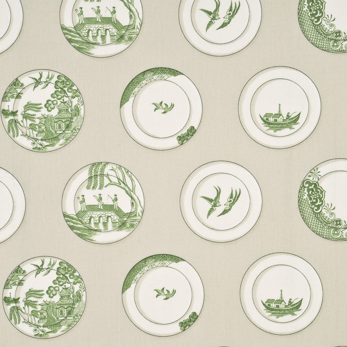 BAKER LIFESTYLE PP50329.3.0 PORCELAIN GREEN Fabric - Eade's Wallpaper