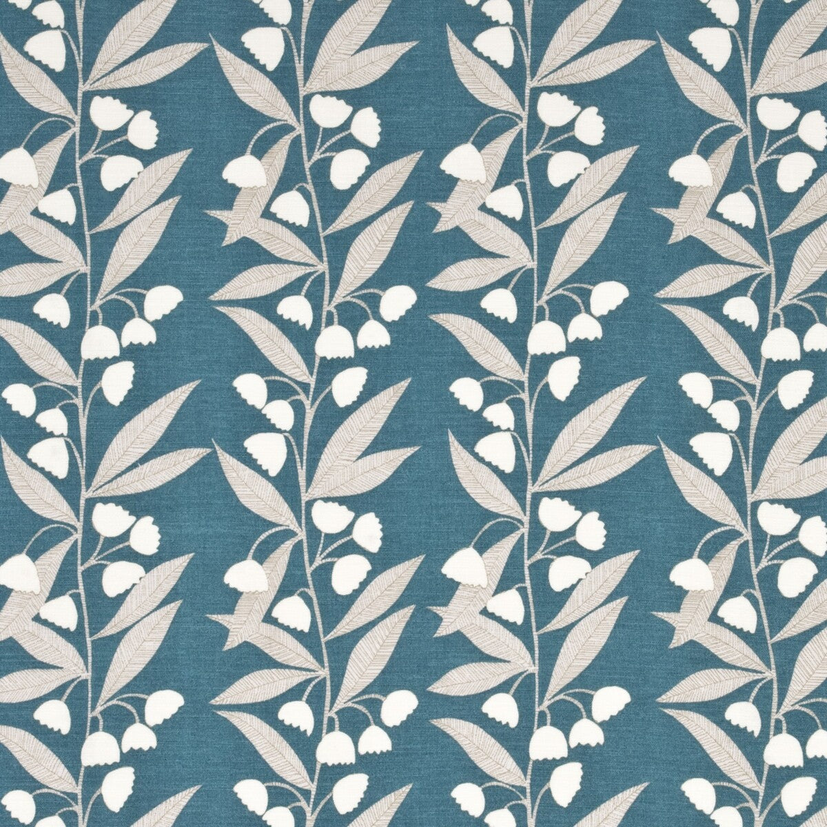 BAKER LIFESTYLE PP50361.3.0 BELL FLOWER TEAL Fabric - Eade's Wallpaper
