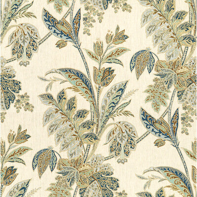 BAKER LIFESTYLE PP50377.5.0 ISHANA INDIGO/SKY Fabric - Eade's Wallpaper
