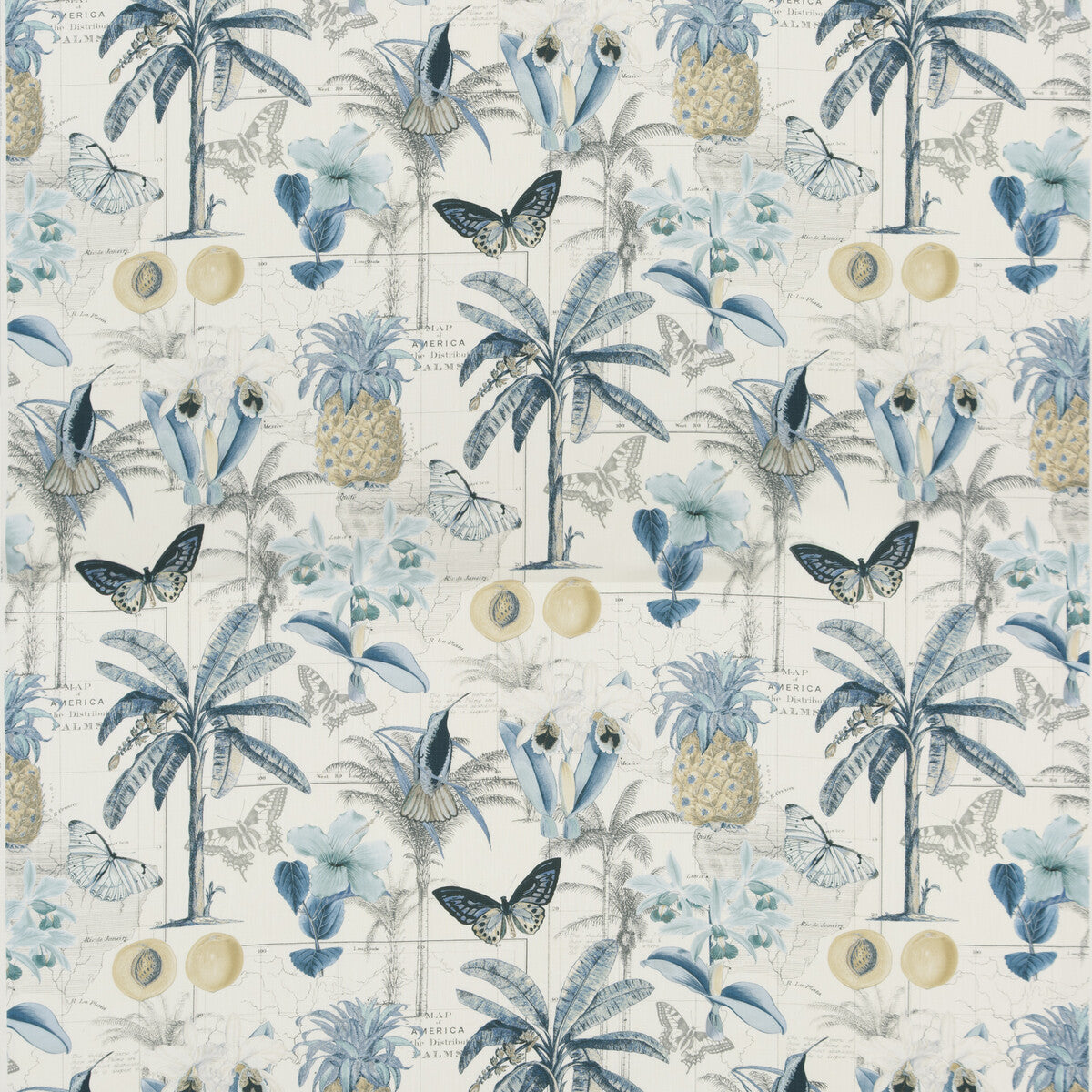 BAKER LIFESTYLE PP50434.2.0 ORINOCO BLUE Fabric - Eade's Wallpaper