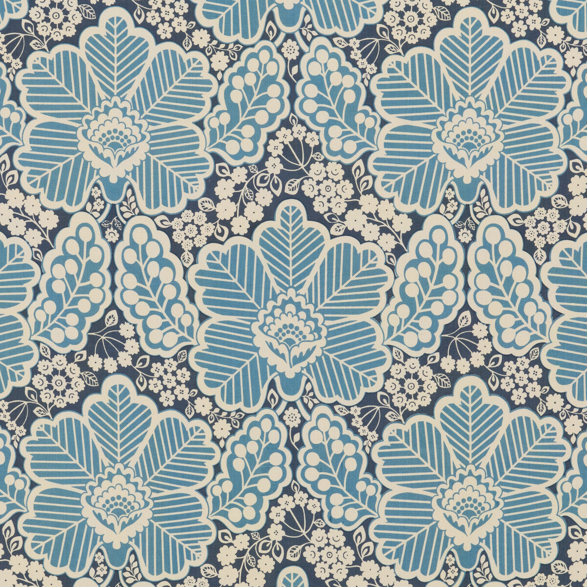 BAKER LIFESTYLE PP50479.1.0 ARBOUR INDIGO Fabric - Eade's Wallpaper