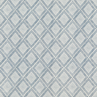 BAKER LIFESTYLE PP50484.1.0 BLOCK TRELLIS INDIGO Fabric - Eade's Wallpaper