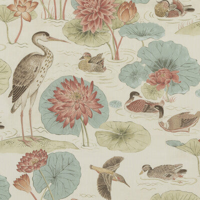 BAKER LIFESTYLE PP50499.2.0 ELLINGHAM AQUA Fabric - Eade's Wallpaper