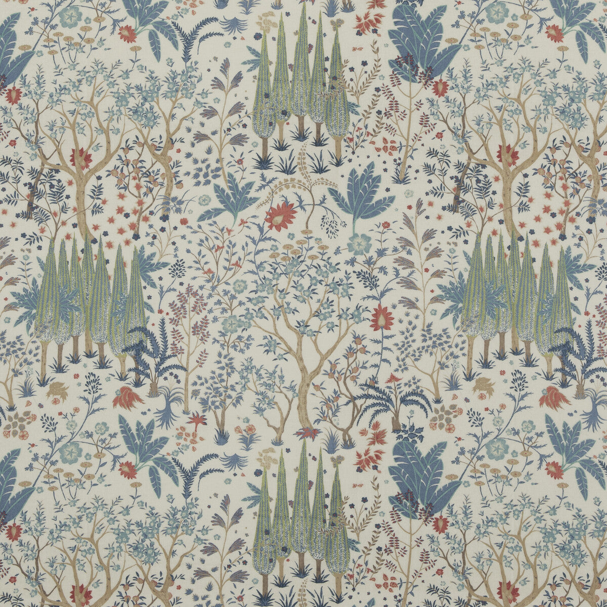 BAKER LIFESTYLE PP50500.1.0 BRIDPORT BLUE/RED Fabric - Eade's Wallpaper
