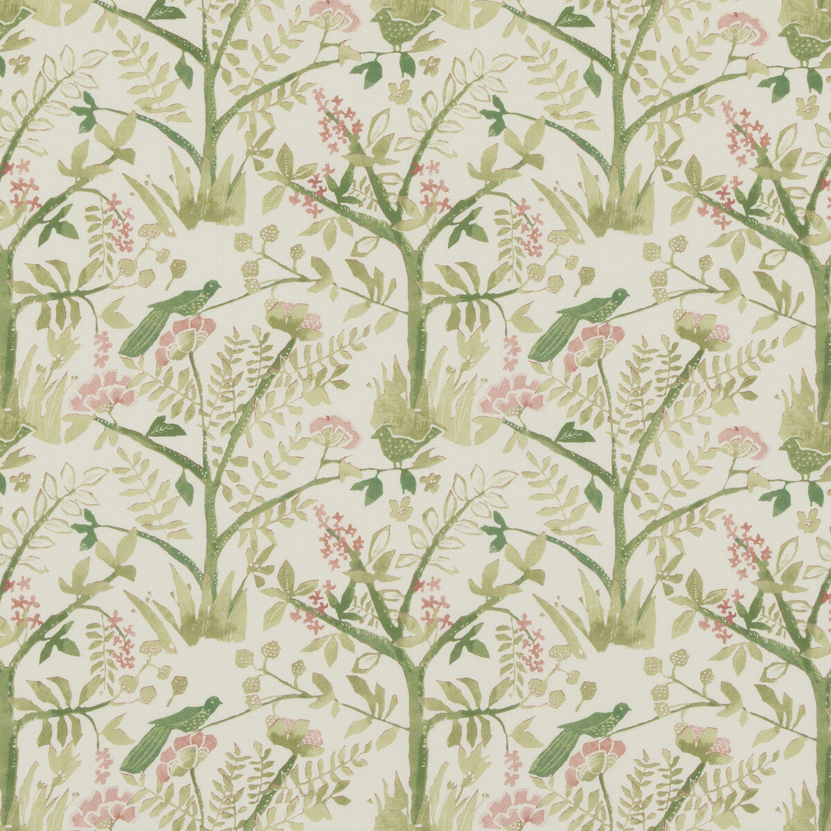 BAKER LIFESTYLE PP50502.3.0 LULWORTH GREEN/PINK Fabric - Eade's Wallpaper