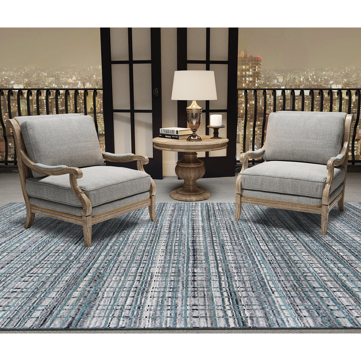 Amer Rugs PRD20203 Paradise Farmhouse Grayish Blue Area Rug