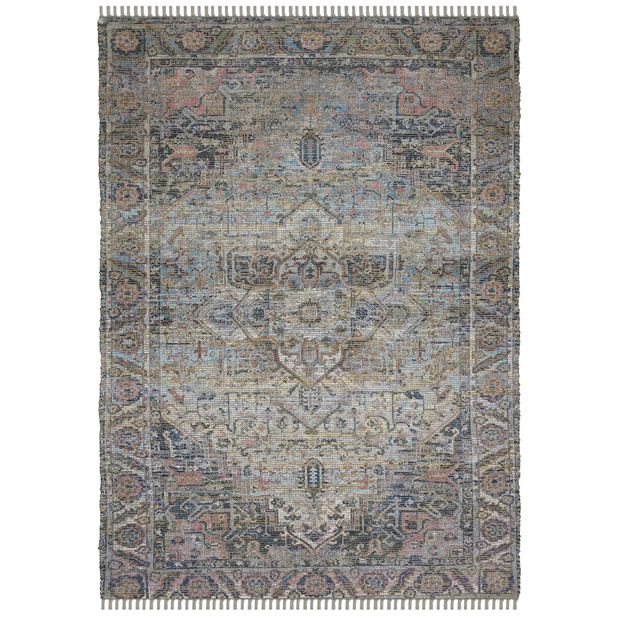 Amer Rugs PRE-5 Prairie Farmhouse Oriental /Pink Area Rug