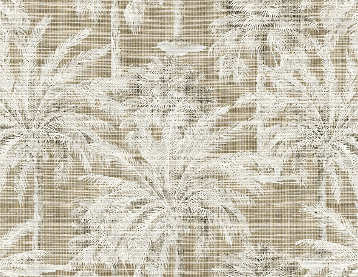 Kenneth James PS40007 Dream Of Palm Trees Brown Texture Wallpaper
